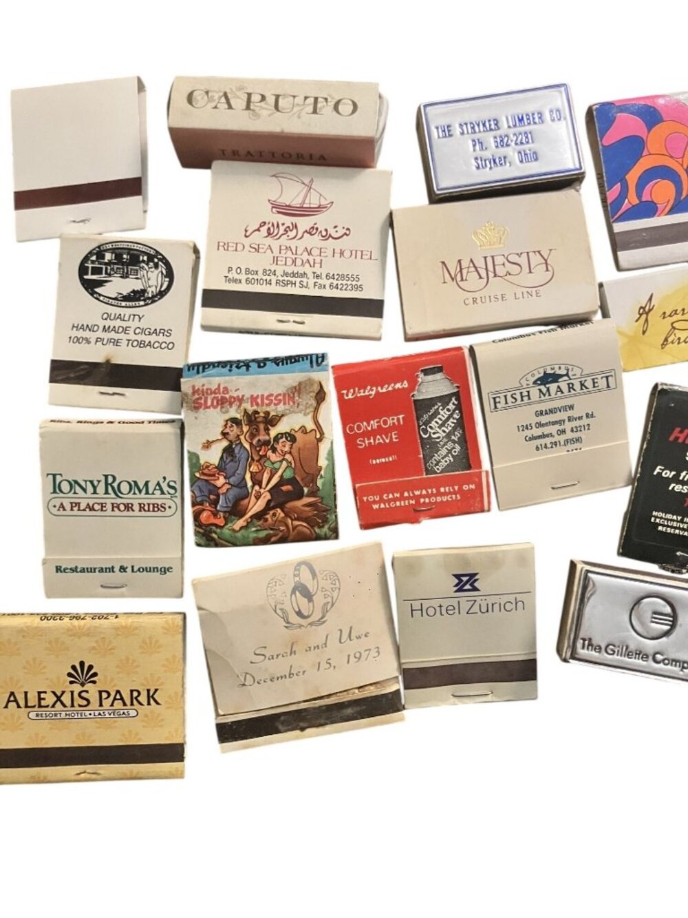 Vintage Matchbook Collection Featuring Hotels Restaurants & Businesses